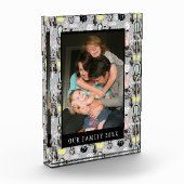 Hand gezeichnetes strukturiertes Kaktus-Muster Fotoblock (Links)