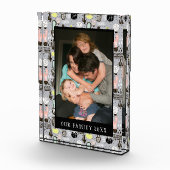 Hand gezeichnetes strukturiertes Kaktus-Muster Fotoblock (Rechts)