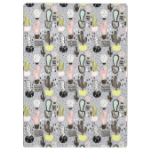 Hand gezeichnetes strukturiertes Kaktus-Muster Klemmbrett (Rückseite)