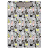 Hand gezeichnetes strukturiertes Kaktus-Muster Klemmbrett (Vorderseite)