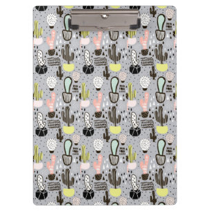 Hand gezeichnetes strukturiertes Kaktus-Muster Klemmbrett