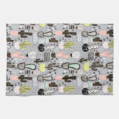 Hand gezeichnetes strukturiertes Kaktus-Muster Küchentuch (Horizontal)