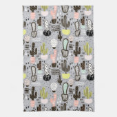 Hand gezeichnetes strukturiertes Kaktus-Muster Küchentuch (Vertikal)