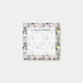 Hand gezeichnetes strukturiertes Kaktus-Muster Post-it Klebezettel (Vorderseite)