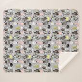 Hand gezeichnetes strukturiertes Kaktus-Muster Sherpadecke (Vorderseite (Horizontal))