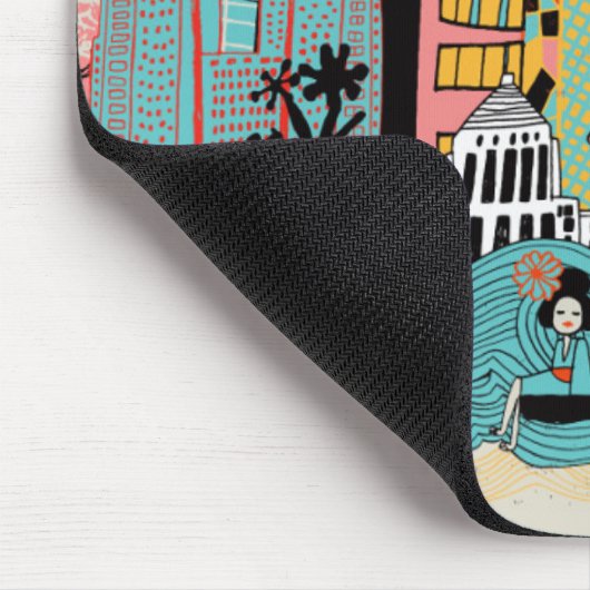 Hand gezeichnetes Tokyo Japan Mousepad (Ecke)