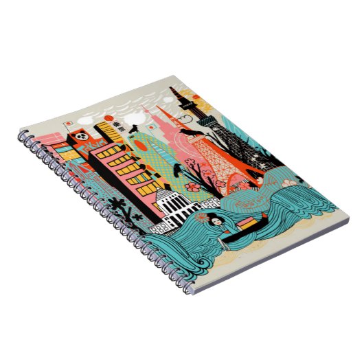 Hand gezeichnetes Tokyo Japan Notizblock (Rechte Seite)