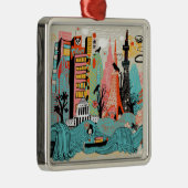 Hand gezeichnetes Tokyo Japan Ornament Aus Metall (Rechts)