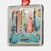 Hand gezeichnetes Tokyo Japan Ornament Aus Metall (Links)