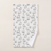 Hand-gezeichnetes Tuch-Set des Osterhasen-Muster-| Badhandtuch Set (Handtuch)