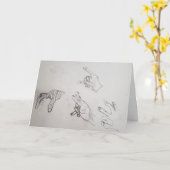 "Hand gezogen" Dankeschön Karte (Gelbe Blume)