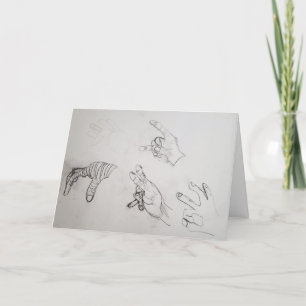 "Hand gezogen" Dankeschön Karte