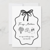 Hand gezogener Bow floral zu meiner Mutter auf mei Einladung (Vorderseite)