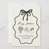 Hand gezogener Bow floral zu meiner Mutter auf mei Einladung (Vorderseite)