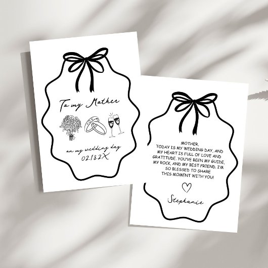 Hand gezogener Bow floral zu meiner Mutter auf mei Einladung