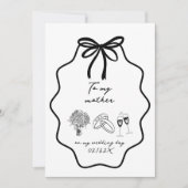 Hand gezogener Bow floral zu meiner Mutter auf mei Einladung (Vorderseite)