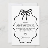 Hand gezogener Bow floral zu meiner Mutter auf mei Einladung (Rückseite)