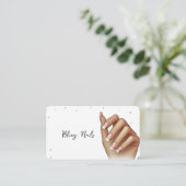 Hand Gold Glitzer Bling Nail Tech Visitenkarte (Stehend Vorderseite)