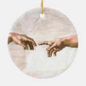 Hand Gottes von Michelangelo Keramikornament (Hinten)
