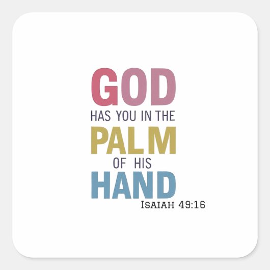 Hand Gottes Vorsehung, die dich immer lenkt Quadratischer Aufkleber (Vorderseite)