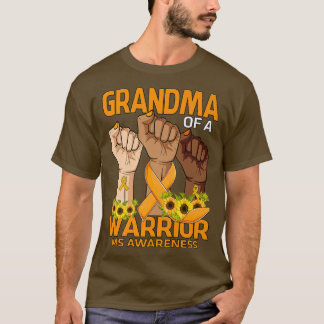 Hand Grandma Of A Warrior MS Awareness Sunflower T-Shirt