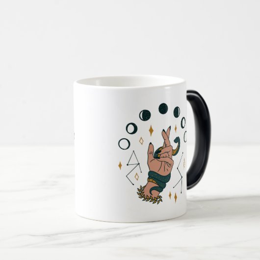 Hand hält eine Schlange Verwandlungstasse (VorderseiteRechts)