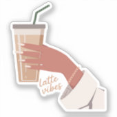 Hand hält eine Tasse Kaffee Aufkleber (Vorderseite)