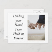 Hand halten einladungspostkarte (Vorne/Hinten)