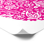 Hand Hamsa Pink White Lucky Talisman Poster (Ecke)