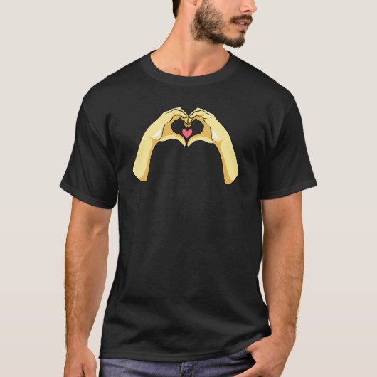 Hand Heart Finger Liebe T-Shirt (Vorderseite)