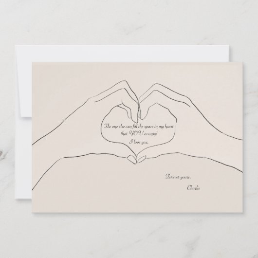 Hand Heart Gesture Card Mitteilungskarte (Vorderseite)