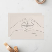 Hand Heart Gesture Card Mitteilungskarte (Vorderseite/Rückseite Beispiel)