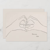 Hand Heart Gesture Card Mitteilungskarte (Vorne/Hinten)