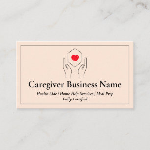 Hand Heart Minimale Betreuer-QR-Code Visitenkarte