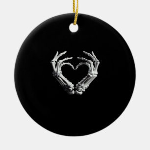 Hand Herz Skeletton Knochen Spooky Girls Teens Keramik Ornament