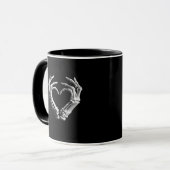 Hand Herz Skeletton Knochen Spooky Girls Teens Tasse (Vorderseite Links)
