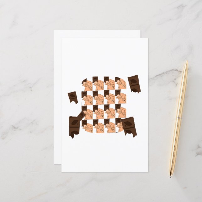 Hand holding a piece of Valentine's chocolate (Vorderseite/Rückseite Beispiel)