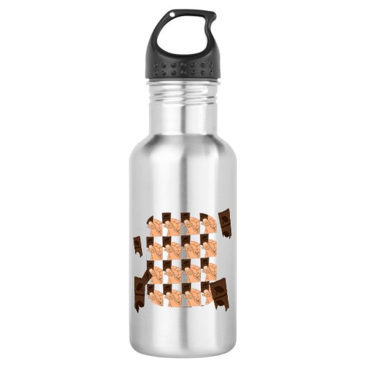 Hand holding a piece of Valentine's chocolate Edelstahlflasche (Vorderseite)