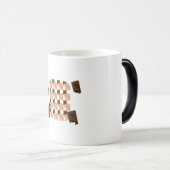 Hand holding a piece of Valentine's chocolate Verwandlungstasse (VorderseiteRechts)