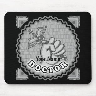 Hand Holding Caduceus Doctor Mouse Pad Mousepad