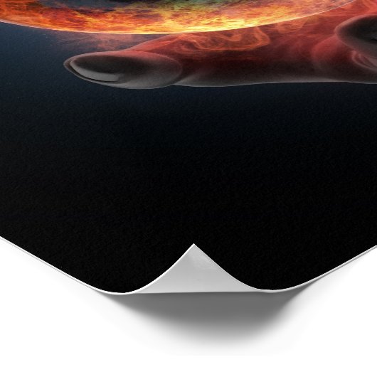 Hand Holding Earth Poster (Ecke)