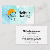 Hand Holding Rising Sun Visitenkarte (Vorne/Hinten)