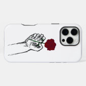 Hand Holding Rose Minimal Art – Elegant Floral Des iPhone Hülle (Rückseite (Horizontal))