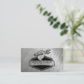 Hand-Holding-Schlüssel | Mechanisches Logo Visitenkarte (Stehend Vorderseite)