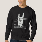 Hand horns hairdresser rockstar, funny hairstylist sweatshirt (Vorderseite)