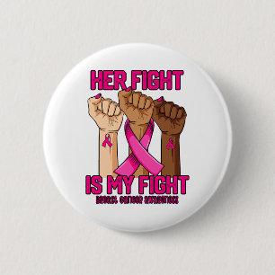 Hand ihr Kampf ist mein Brustkrebsbewusstsein Button