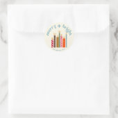 Hand-Illustrated Merry + Bright Christmas Sticker (Tasche)