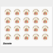 Hand-Illustrated Merry + Bright Christmas Sticker (Blatt)