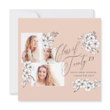 Hand-illustriert-Blumenklasse 2019 Absolvent