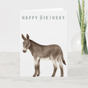 Hand Illustriert Donkey Happy Birthday Karte